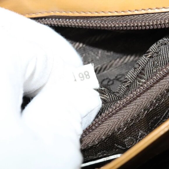 PRADA Shoulder Bag Enamel Beige Silver Auth - Picture 10 of 16